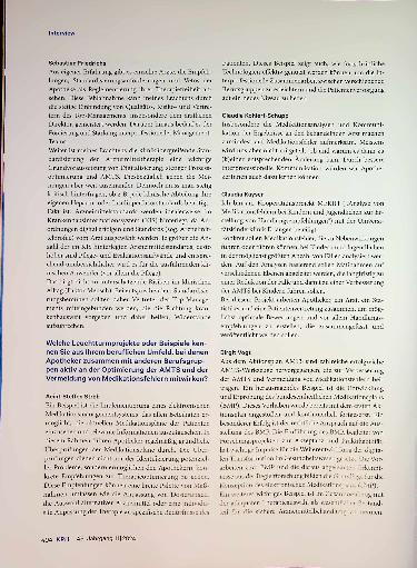 Vorschauseite 5: Fünf Fragen an Kolleginnen und Kollegen zur Arzneimitteltherapiesicherheit