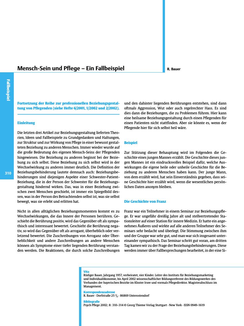 Vorschauseite 1: Mensch-Sein und Pflege - Ein Fallbeispiel