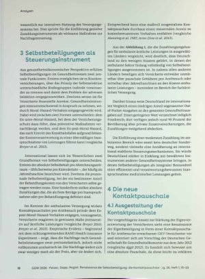 Vorschauseite 4: Renaissance der Selbstbeteiligung: die Kontaktpauschale