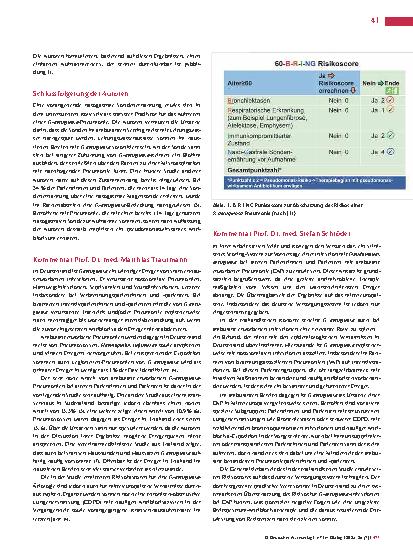 Vorschauseite 2: Ambulant erworbene Pneumonie durch Pseudomonas aeruginosa Klinischer Punktwert gibt Hinweise auf den Erreger