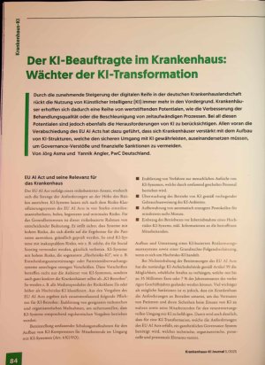 Vorschauseite 1: Der Kl-Beauftragte im Krankenhaus: Wächter der Kl-Transformation