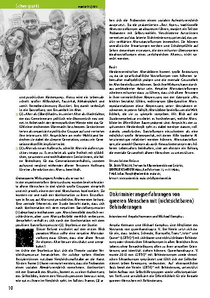 Vorschauseite 1: Diskriminierungserfahrungen von queeren Menschen mit (nicht sichtbaren) Behinderungen