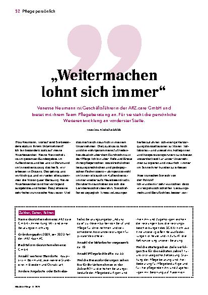 Vorschauseite 1: "Weitermachen lohnt sich immer."