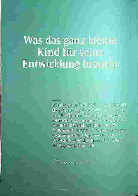 Vorschauseite 1: Was das ganz kleine Kind für seine Entwicklung braucht