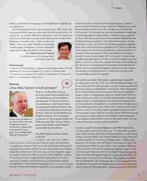 Vorschauseite 1: Das DRG-System würde genügen.