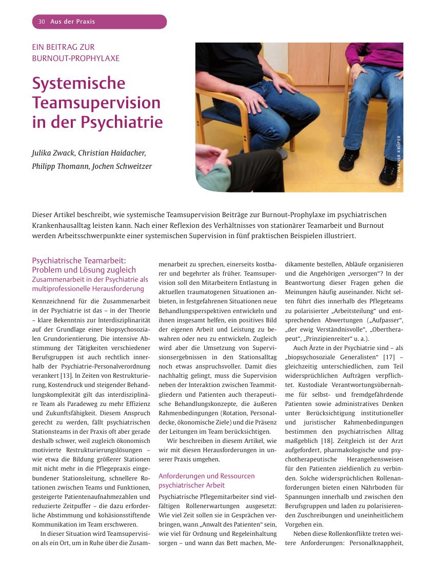 Vorschauseite 1: Systemische Teamsupervision in der Psychiatrie
