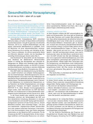Vorschauseite 1: Gesundheitliche Vorausplanung Es ist nie zu früh – aber oft zu spät
