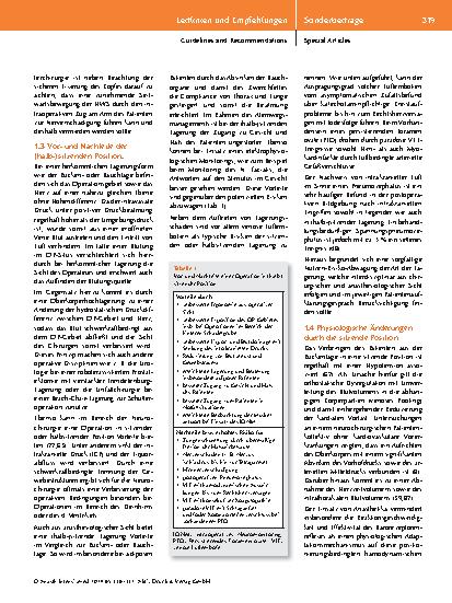 Vorschauseite 4: Empfehlung Perioperatives anästhesiologisches Management bei neurochirurgischen Operationen in sitzender oder halbsitzender Position