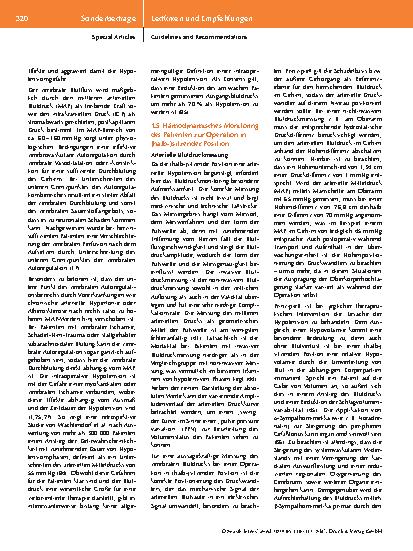 Vorschauseite 5: Empfehlung Perioperatives anästhesiologisches Management bei neurochirurgischen Operationen in sitzender oder halbsitzender Position