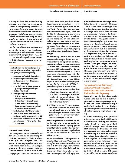 Vorschauseite 6: Empfehlung Perioperatives anästhesiologisches Management bei neurochirurgischen Operationen in sitzender oder halbsitzender Position