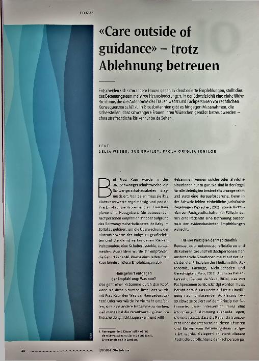 Vorschauseite 1: "Care outside of guidance" - trotz Ablehnung betreuen