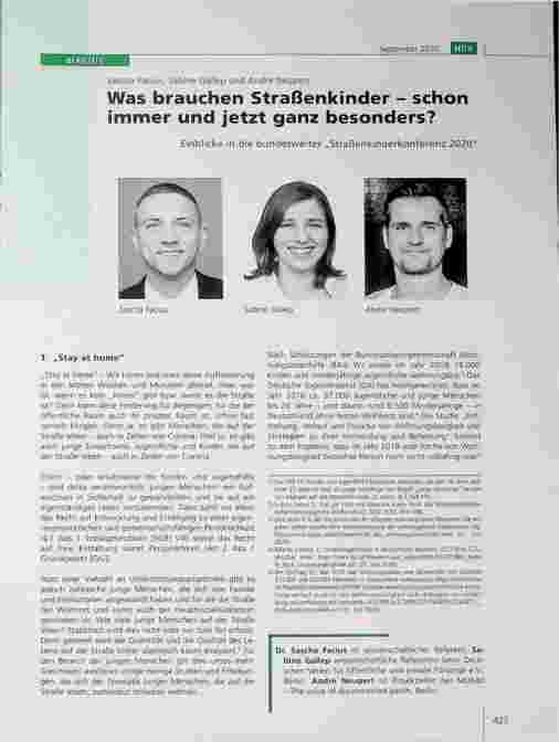 Vorschauseite 1: Was brauchen Straßenkinder - schon immer und jetzt ganz besonders?