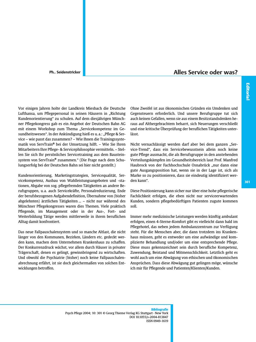 Vorschauseite 1: Alles Service oder was?