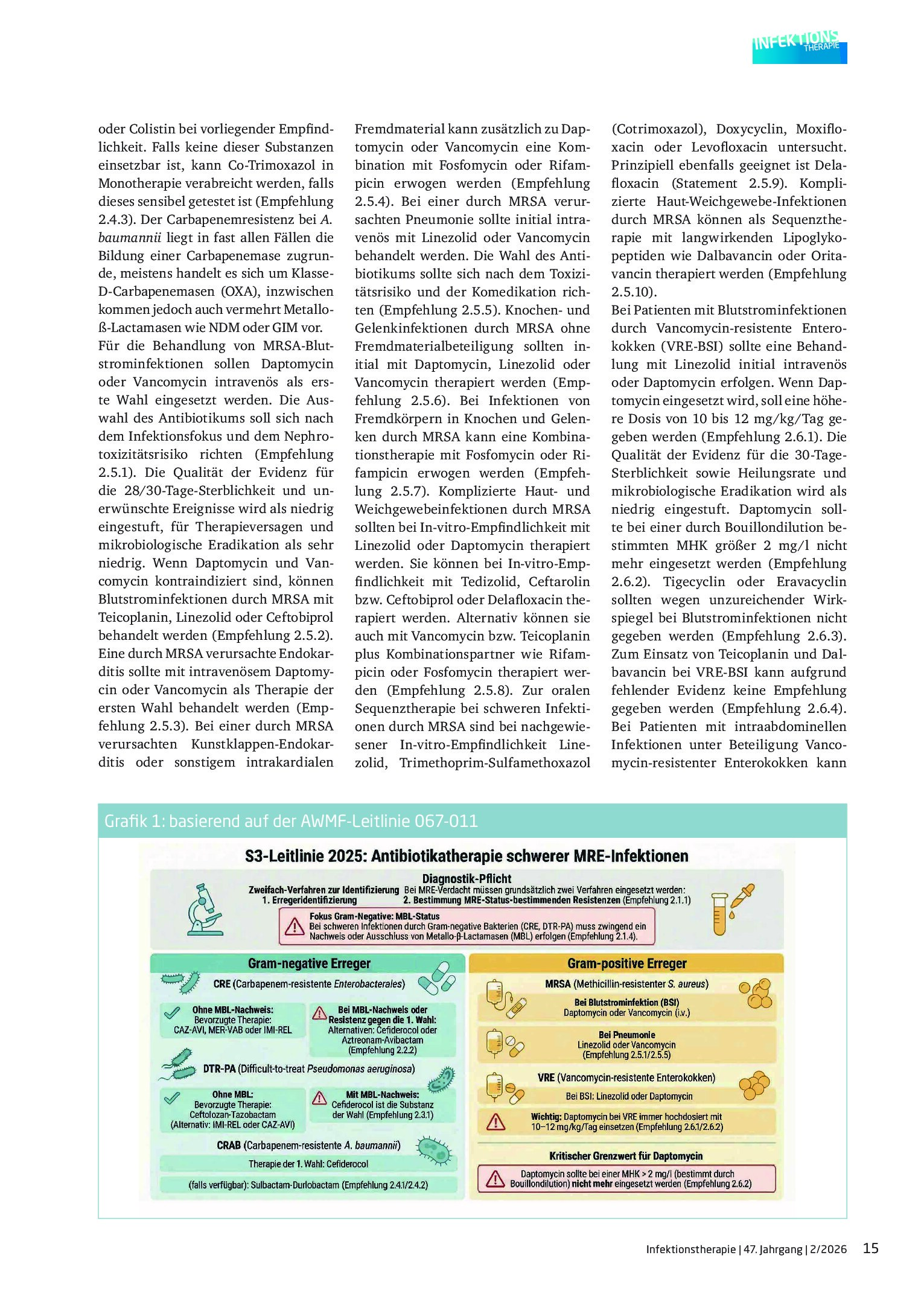 Vorschauseite 2: Neue S3-Leitlinie zur Antibiotikatherapie schwerer Infektionen mit multiresistenten Bakterien