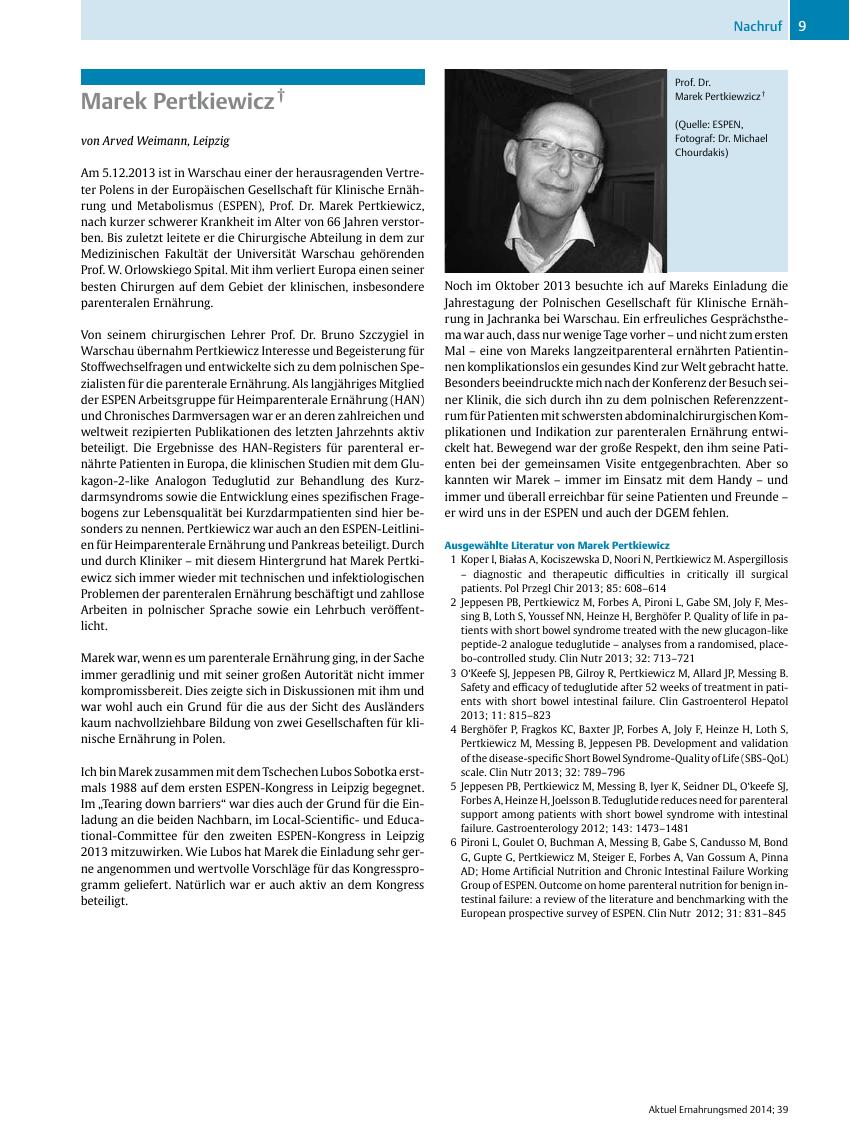 Vorschauseite 1: Marek Pertkiewicz †