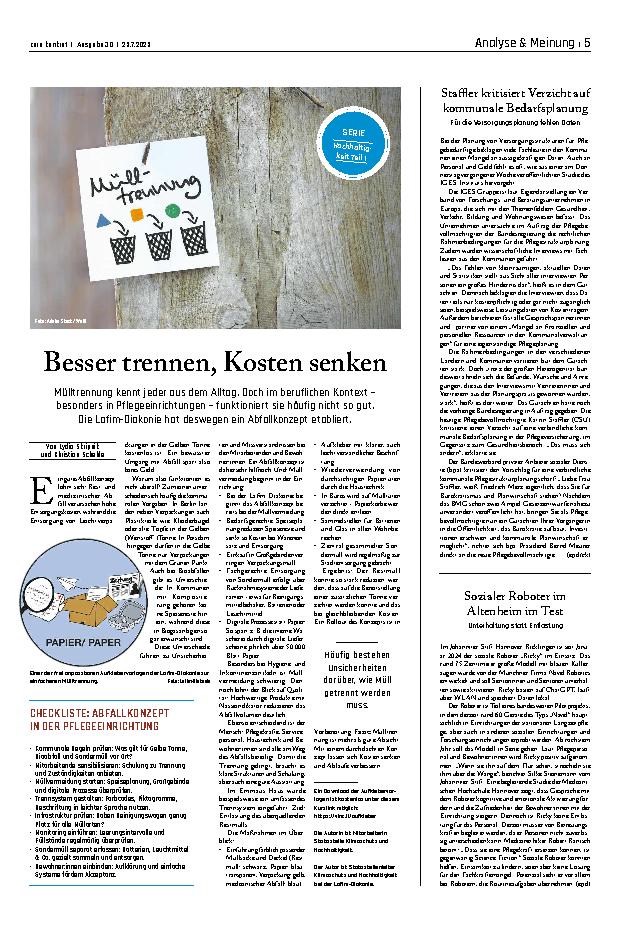 Vorschauseite 1: Besser trennen, Kosten senken