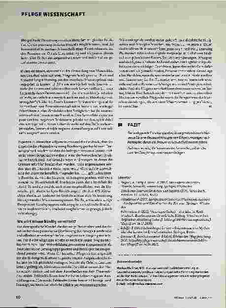 Vorschauseite 3: Wie erleben Pflegende die Auseinandersetzung mit Wissen?