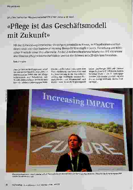 Vorschauseite 1: "«Pflege ist das Geschäftsmodell mit Zukunft»"
