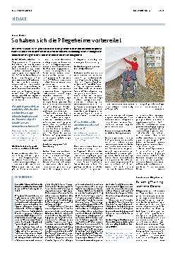 Vorschauseite 1: So haben sich die Pflegeheime vorbereitet.
