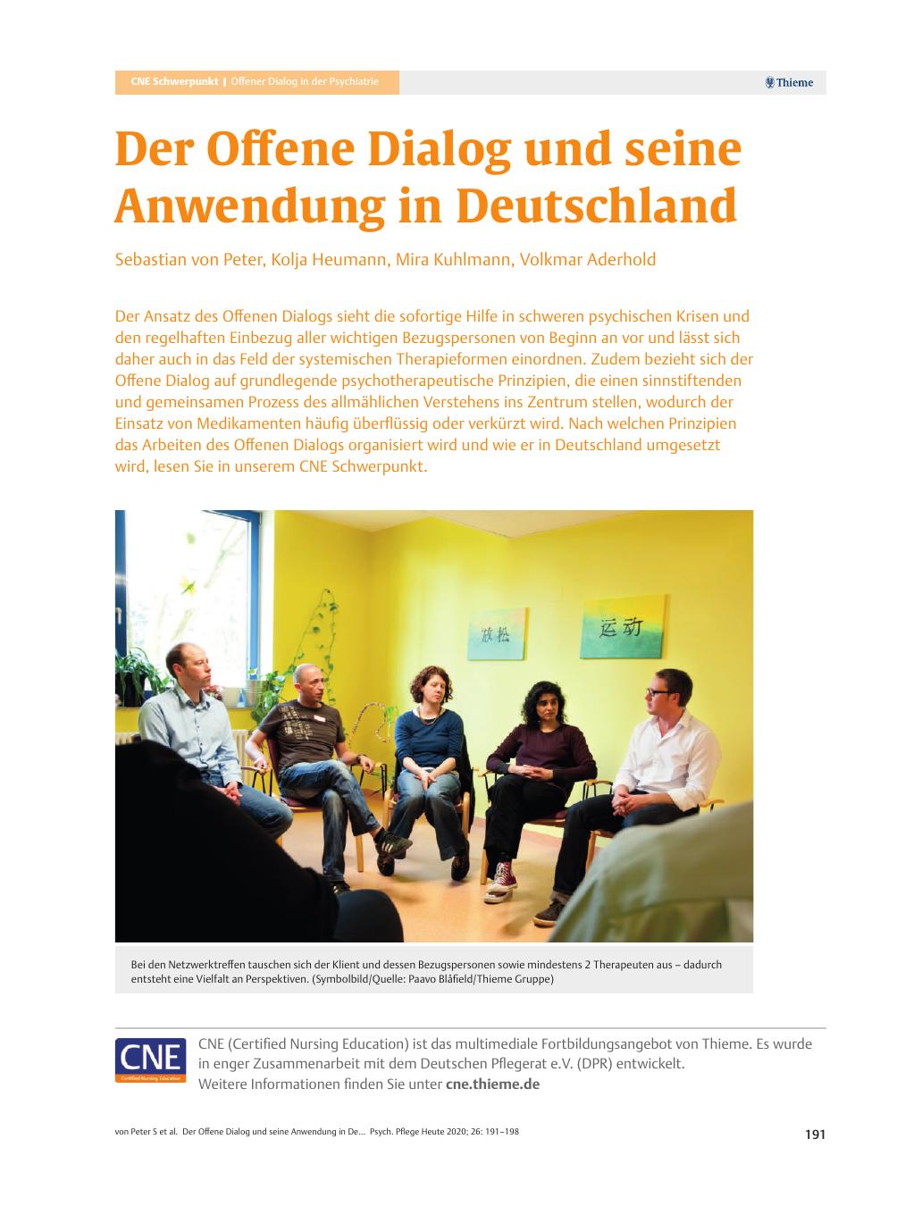 Vorschauseite 1: Der Offene Dialog und seine Anwendung in Deutschland