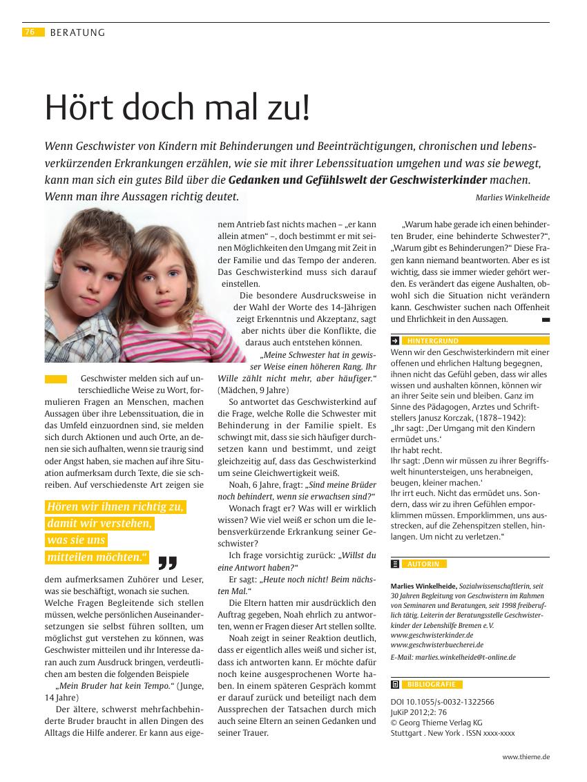 Vorschauseite 1: Hört doch mal zu!