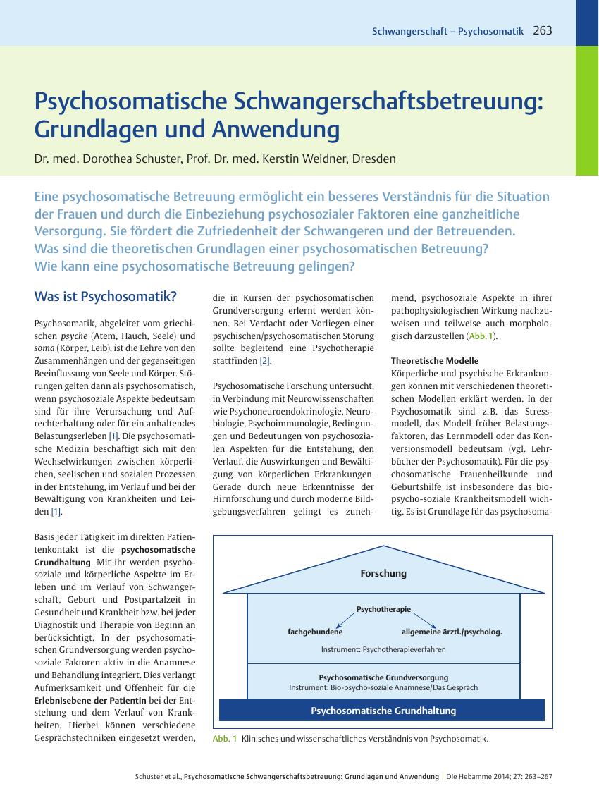 Vorschauseite 1: Psychosomatische Schwangerschaftsbetreuung: Grundlagen und Anwendung