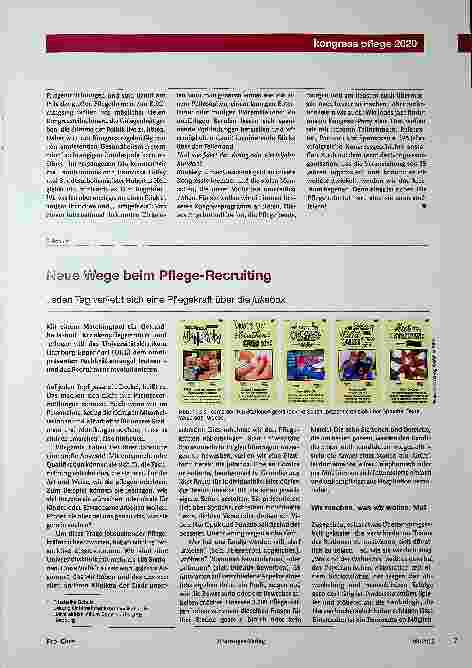 Vorschauseite 2: Jubiläumskongress Pflege Springer Medizin Verlag feiert im Jänner 2020 in Berlin