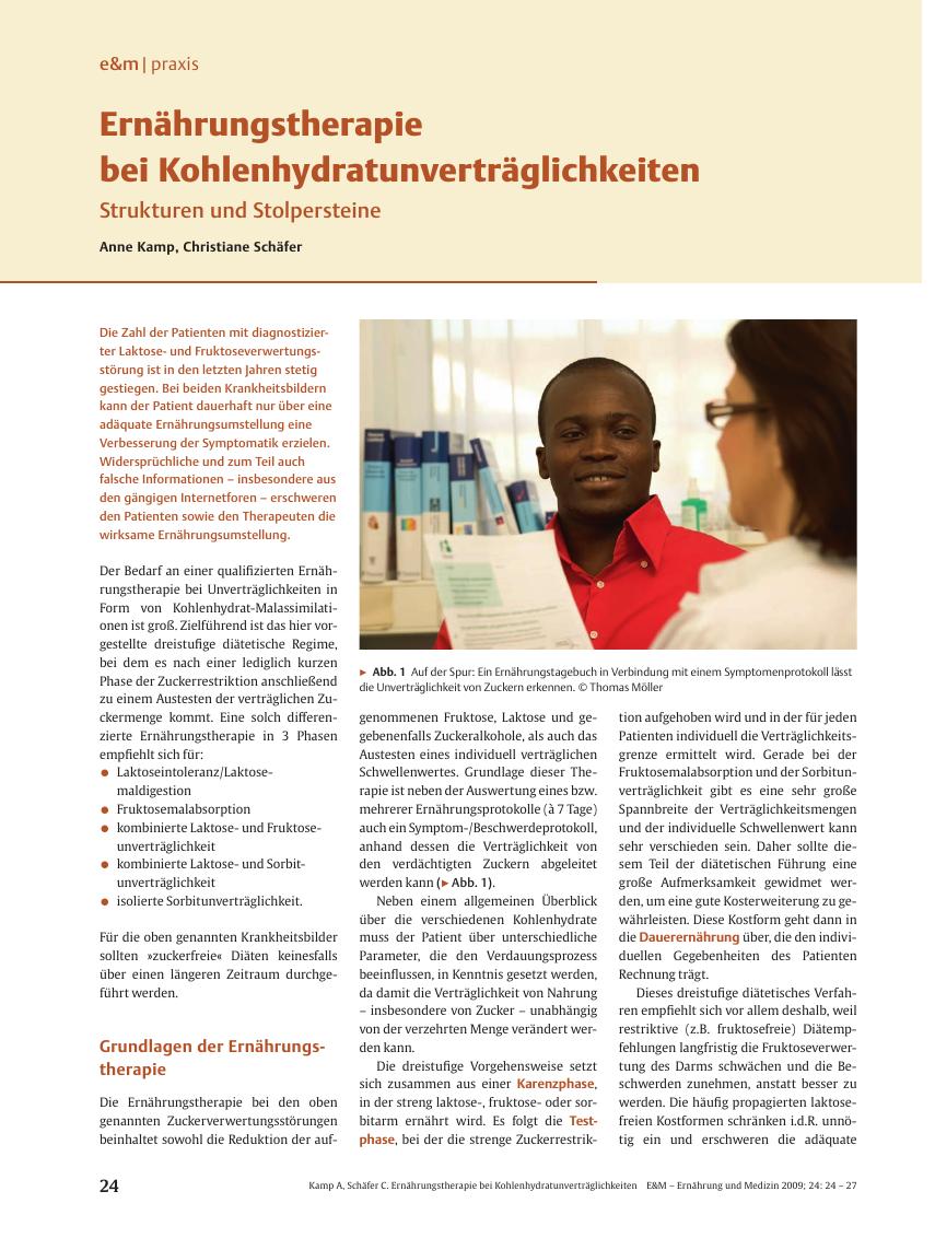 Vorschauseite 1: Ernährungstherapie bei Kohlenhydratunverträglichkeiten