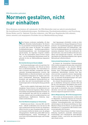 Vorschauseite 1: PSA-Hersteller gefordert Normen gestalten, nicht nur einhalten