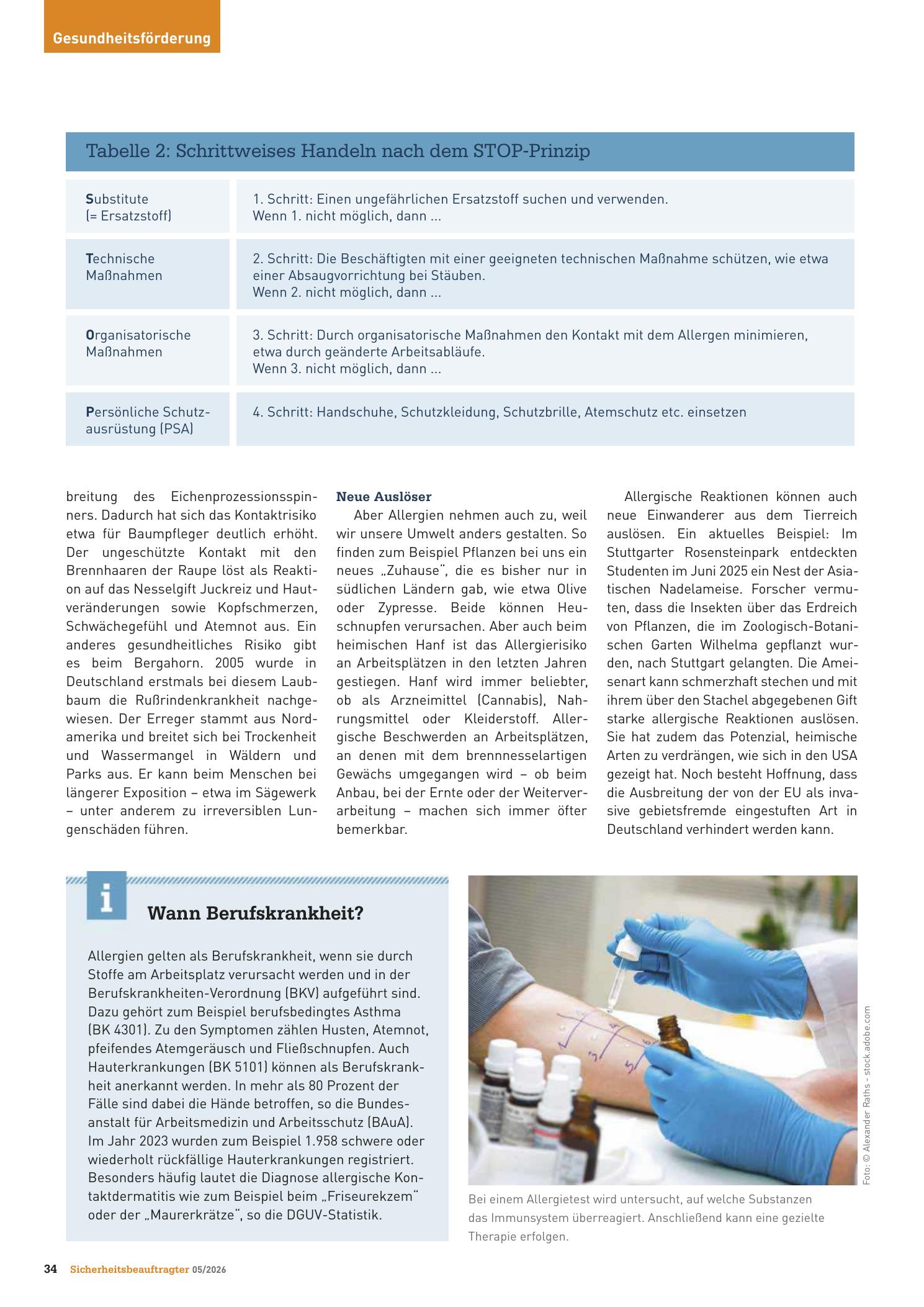 Vorschauseite 3: Berufsbedingte Allergien . Wenn das Atmen schwerfällt