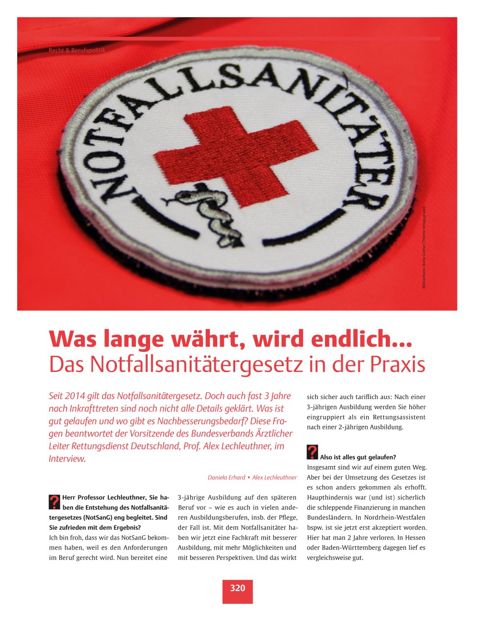 Vorschauseite 1: Was lange währt, wird endlich... - Das Notfallsanitätergesetz in der Praxis