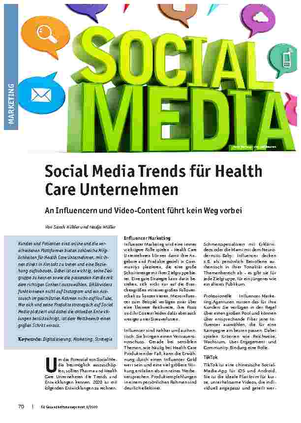 Vorschauseite 1: Social Media Trends für Health Care Unternehmen: An Influencern und Video-Content führt kein Weg vorbei.