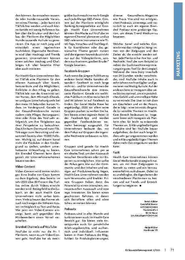 Vorschauseite 2: Social Media Trends für Health Care Unternehmen: An Influencern und Video-Content führt kein Weg vorbei.