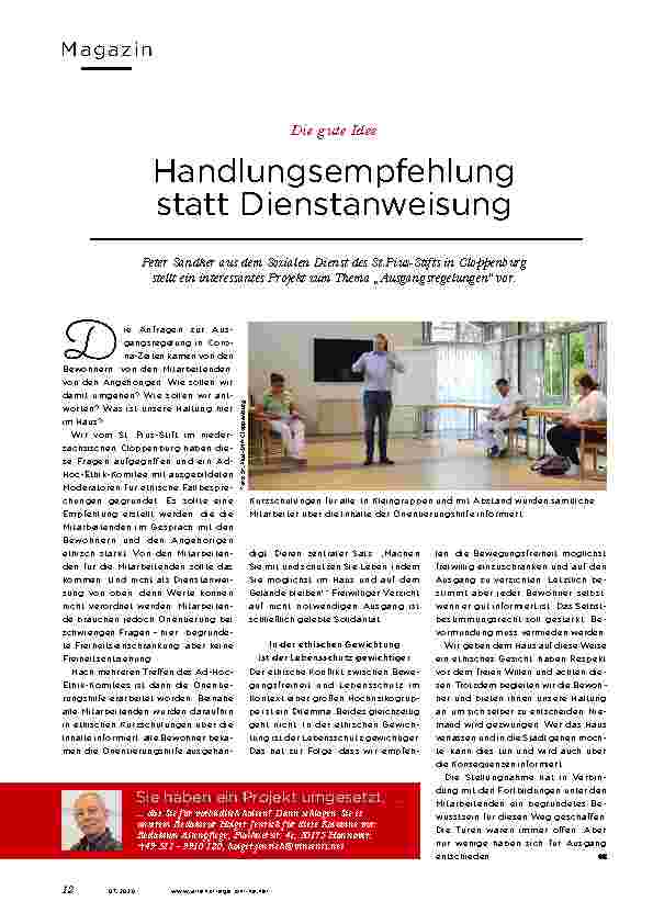 Vorschauseite 1: Handlungsempfehlung statt Dienstanweisung