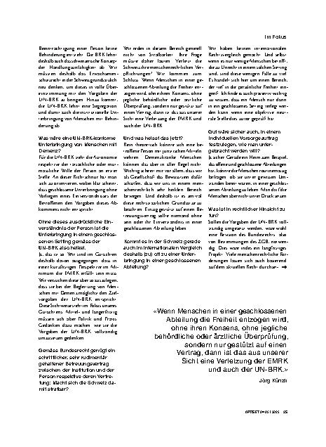Vorschauseite 3: «Ein menschenrechtlich sehr heikler Bereich»