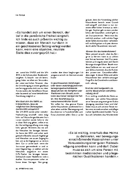 Vorschauseite 4: «Ein menschenrechtlich sehr heikler Bereich»