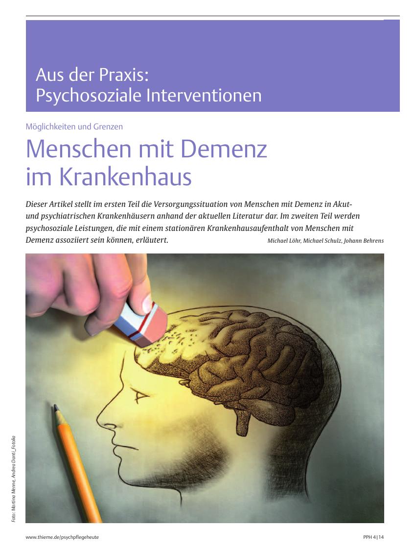 Vorschauseite 1: Menschen mit Demenz im Krankenhaus