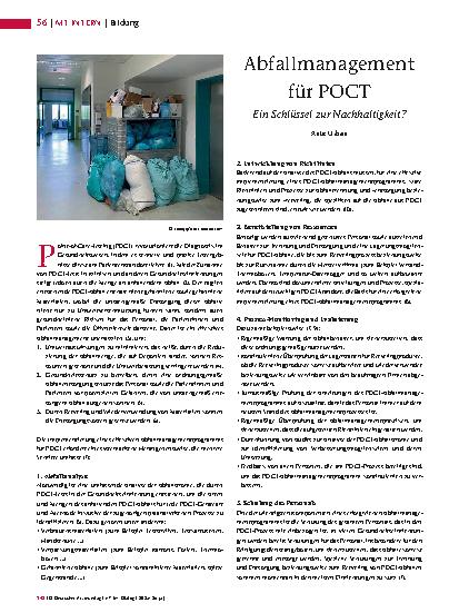 Vorschauseite 1: Abfallmanagement für POCT Ein Schlüssel zur Nachhaltigkeit?