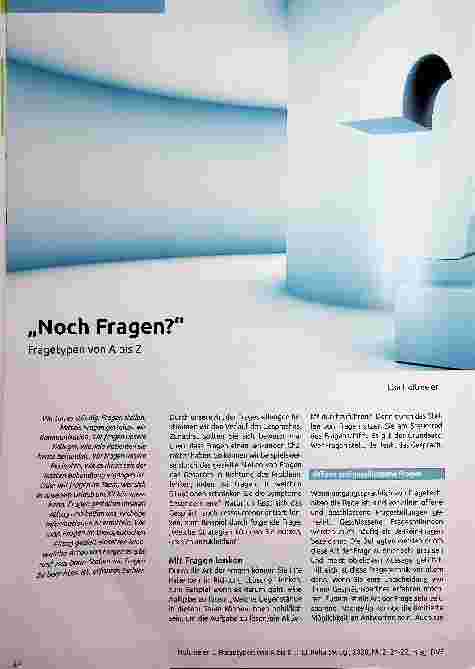 Vorschauseite 1: „Noch Fragen?" Fragetypen von A bis Z