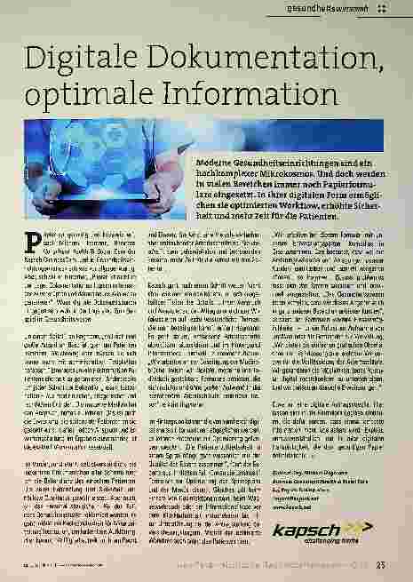 Vorschauseite 1: Digitale Dokumentation, optimale Information