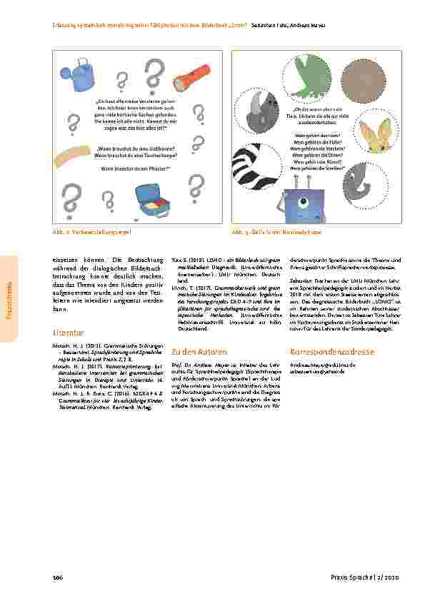 Vorschauseite 3: Erfassung syntaktisch-morphologischer Fähigkeiten mit dem Bilderbuch „Lomo“