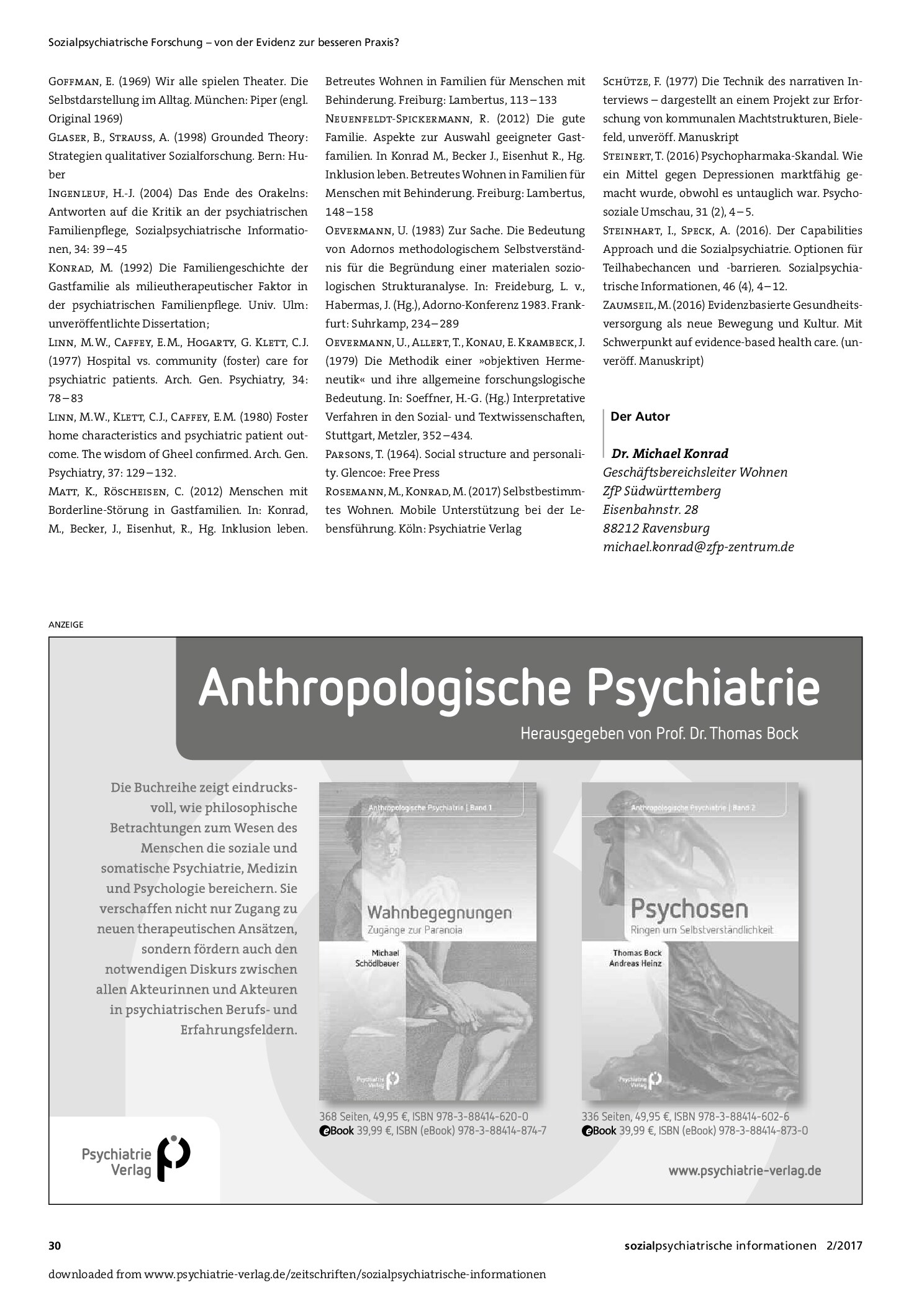 Vorschauseite 5: Objektive Hermeneutik als qualitative Methode der Evidenzbasierung sozialpsychiatrischer Praxis – am Beispiel der Familienpflege