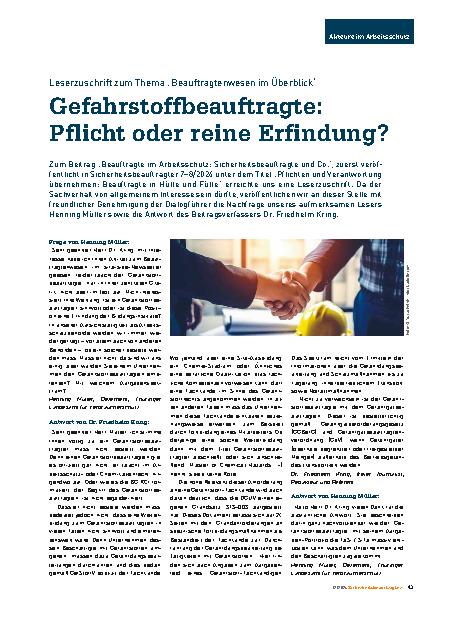 Vorschauseite 1: Gefahrstoffbeauftragte: Pflicht oder reine Erfindung?