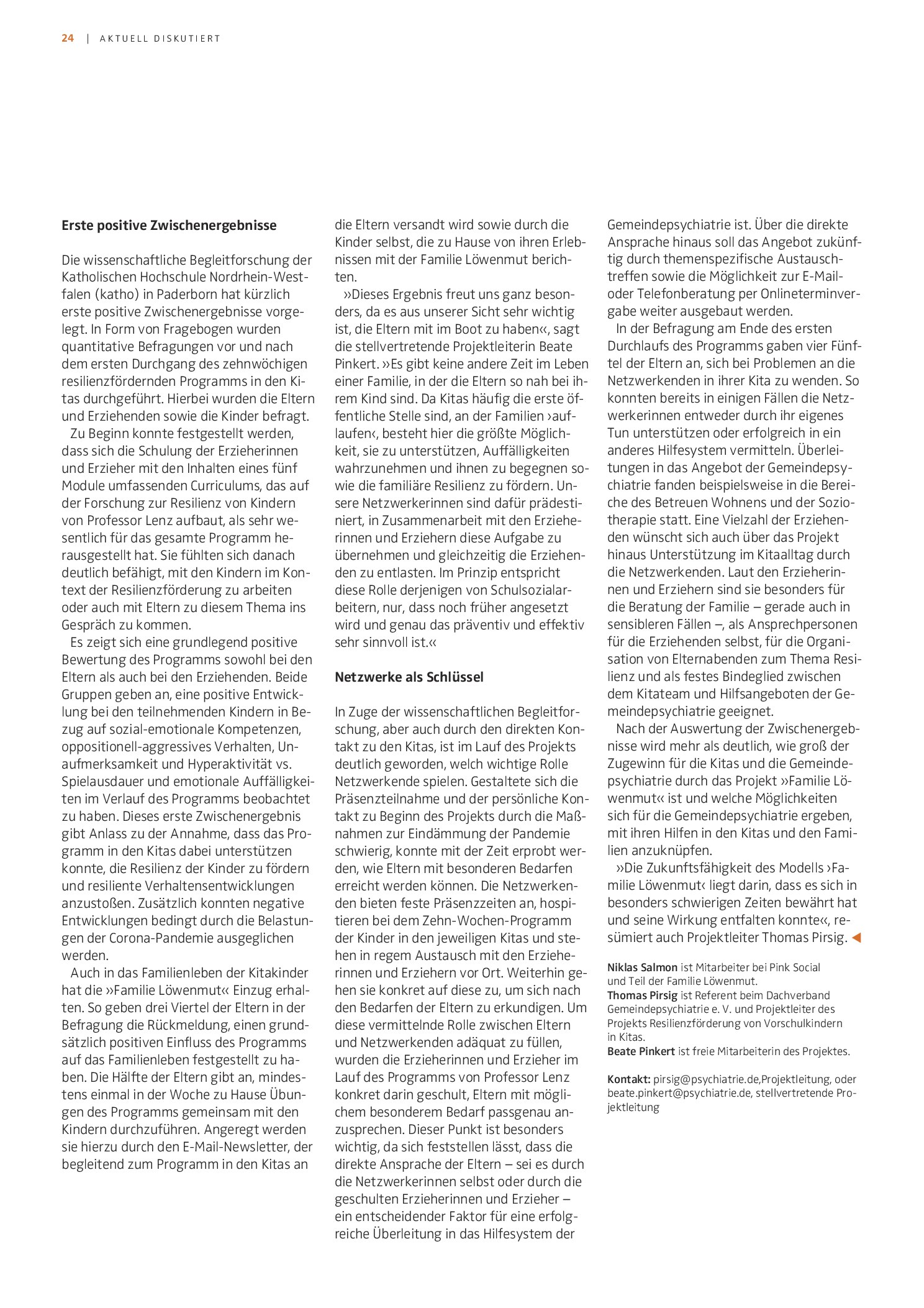 Vorschauseite 2: Resiliente Vorschulkinder und gestärkte Familien