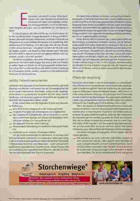 Vorschauseite 2: Zukunft der geburtshilflichen Versorgung, Teil 1: Gebündelte Kompetenz