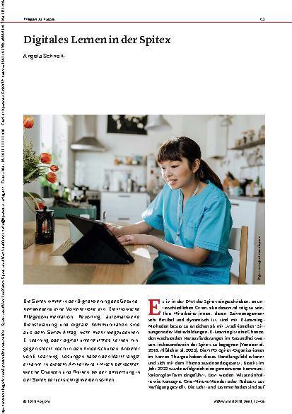 Vorschauseite 1: Digitales Lernen in der Spitex