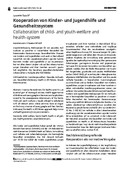 Vorschauseite 1: Kooperation von Kinderund Jugendhilfe und Gesundheitssystem