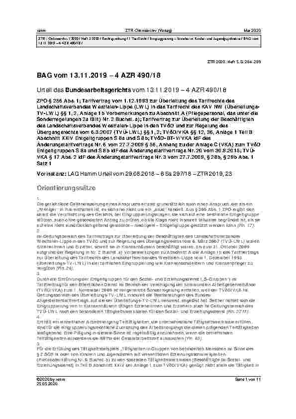 Vorschauseite 1: Eingruppierung – Erzieher in Kinderund Jugendpsychiatrie