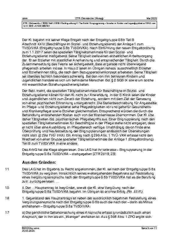 Vorschauseite 3: Eingruppierung – Erzieher in Kinderund Jugendpsychiatrie