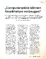 Vorschauseite 2: "Computerspiele können Krankheiten vorbeugen"